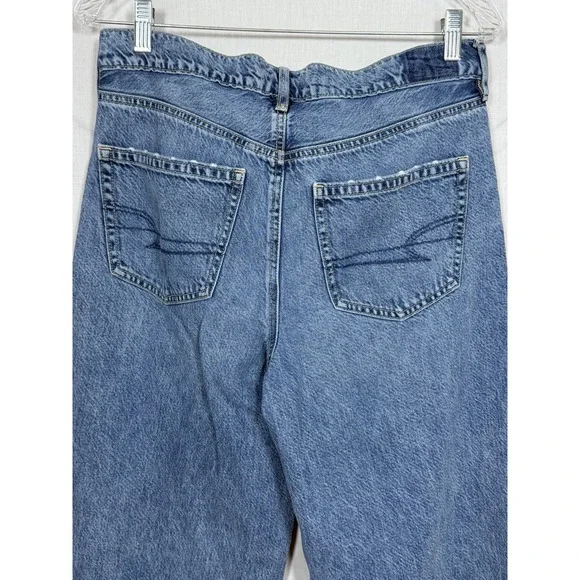 American Eagle Super High Rise Baggy Wide Leg Jean Women Size 6 Light Blue 28x30 - Picture 9 of 12